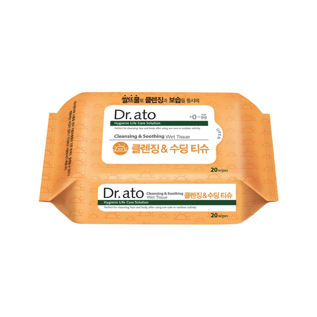 Dr.ato Cleansing & Soothing Wet Tissue (20p) | Shopee Philippines