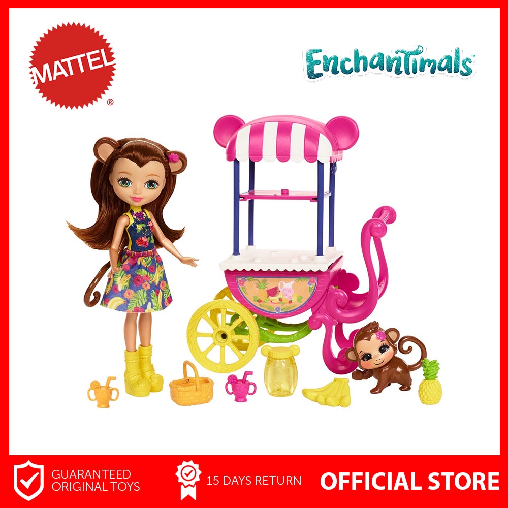 Enchantimals fruit shop cart doll set