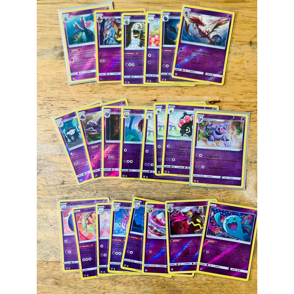Reverse Holo Rare Psychic Cards. Original Pokemon TCG Trading Card Game ...