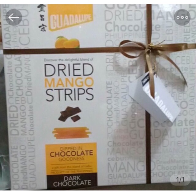 Guadalupe Dried Mango Strip Dipped in Dark Chocolate 120 grams Shopee