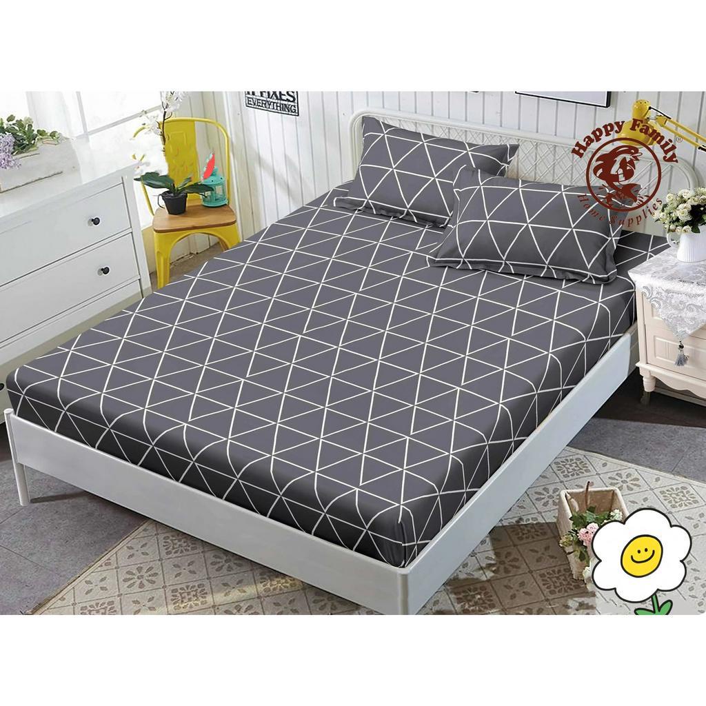 Korean Design Cotton Beddings Pillow Case Garterized Bed Sheet 3 in 1 ...