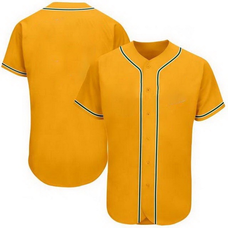 Blank Baseball Jersey Full Button Maillot Baseball Jerseys Polyester