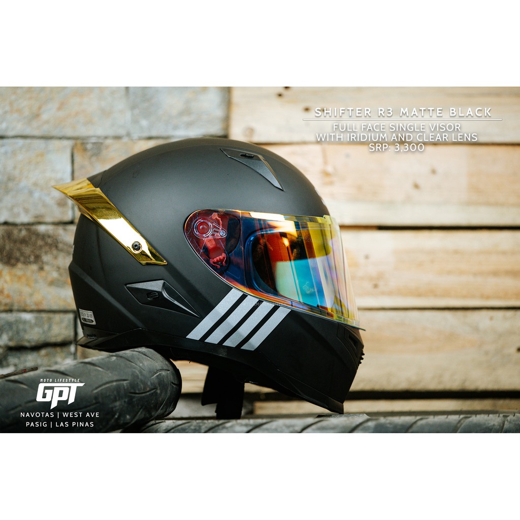 SHIFTER R3 full face helmet iriduim lens with spoiler Shopee Philippines