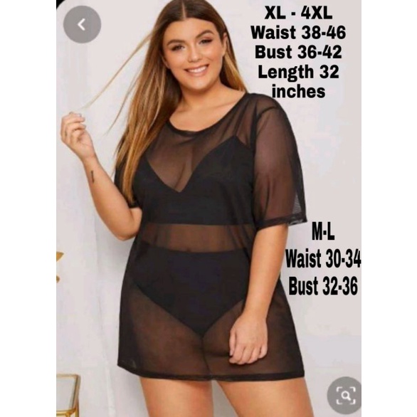 SEE-Women See-through Pants, Bikini Cover Up Mesh Ruffle Bottoms, Plus Size  Loose Long Trousers, Beachwear Swimwear