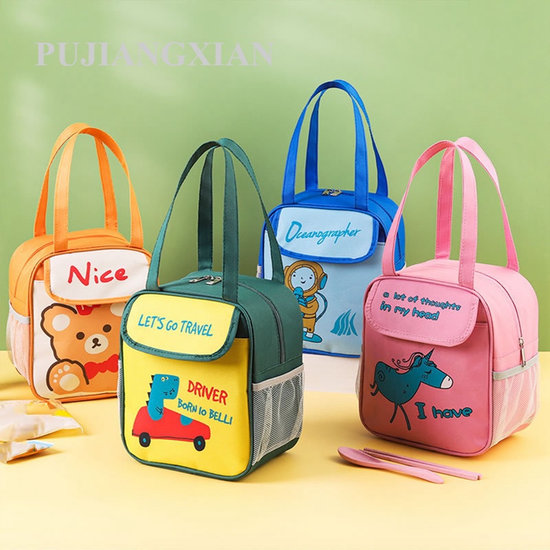 PUJIANG Kawaii Lunch Bag Cute Animal Cartoon Lunch Bag Cartoon Bear
