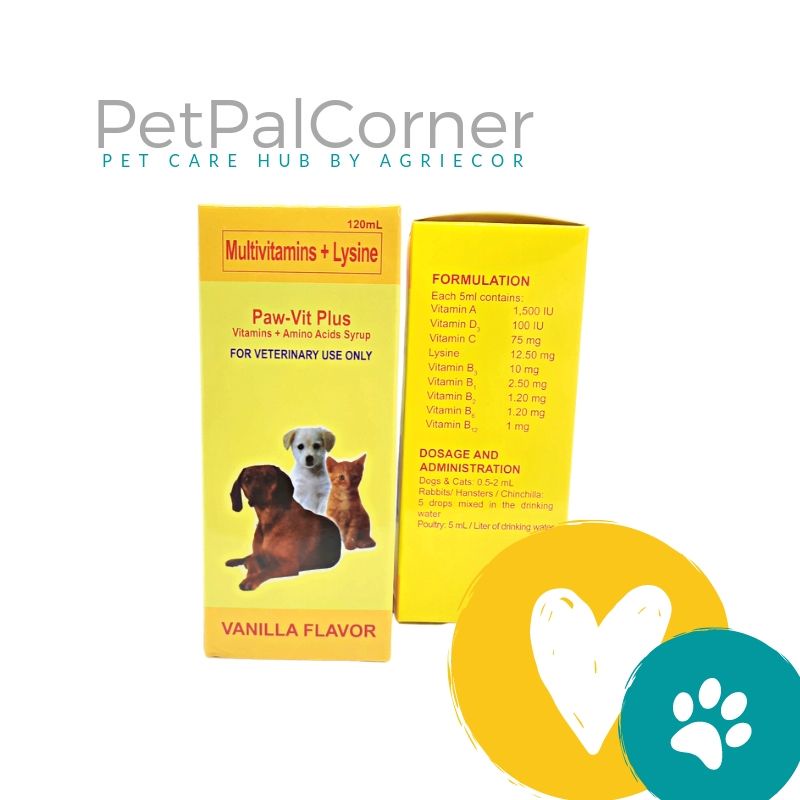 PPC Pawell PawVit Plus 120ml Multivitamins + Lysine for dogs, cats