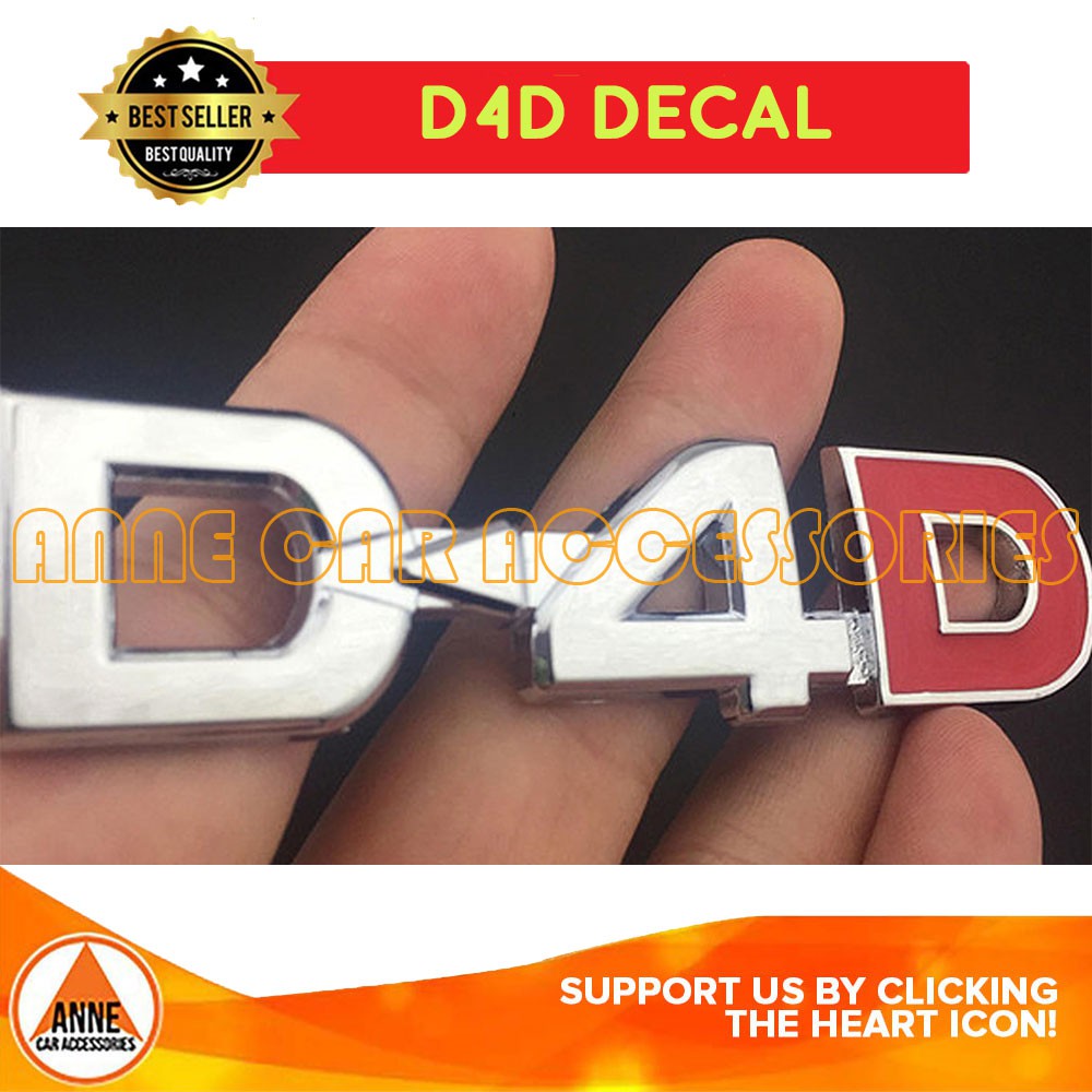D4D Emblem 3D Emblem / Decals Sticker Color: Black and Silver (Small ...