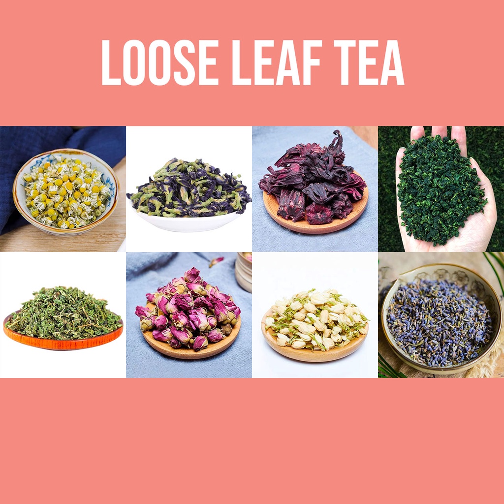 Loose Leaf Tea Collection Oolong, Chamomile, Butterfly, Hibiscus