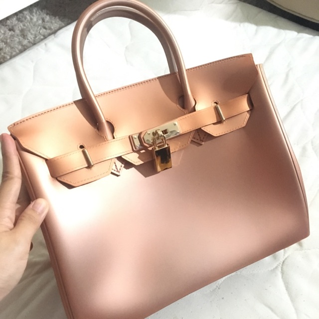 Rose Gold Jelly Waterproof Handbag  Matte gold, Beachkin bag, Rose gold