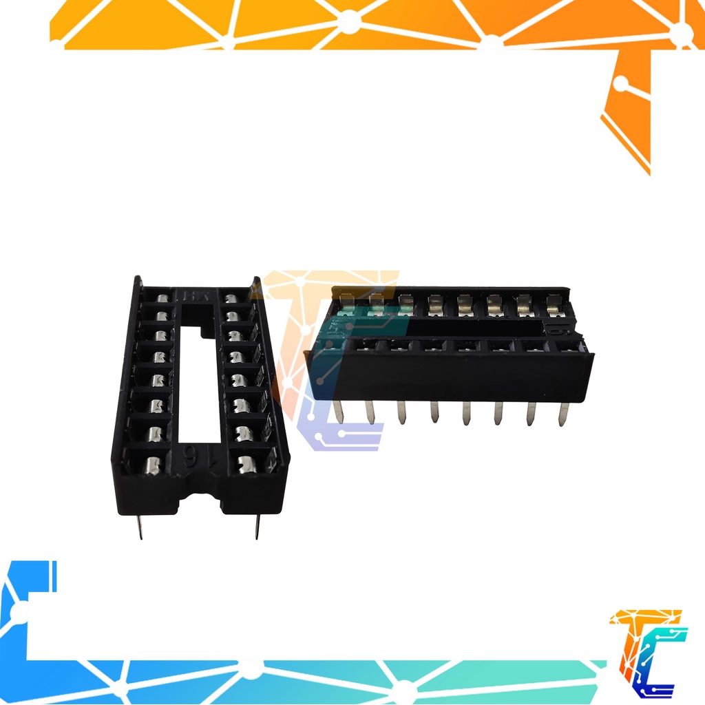 2pcs 16pin IC Socket 16 pin DIP IC sockets Adaptor Solder Type 16 pin
