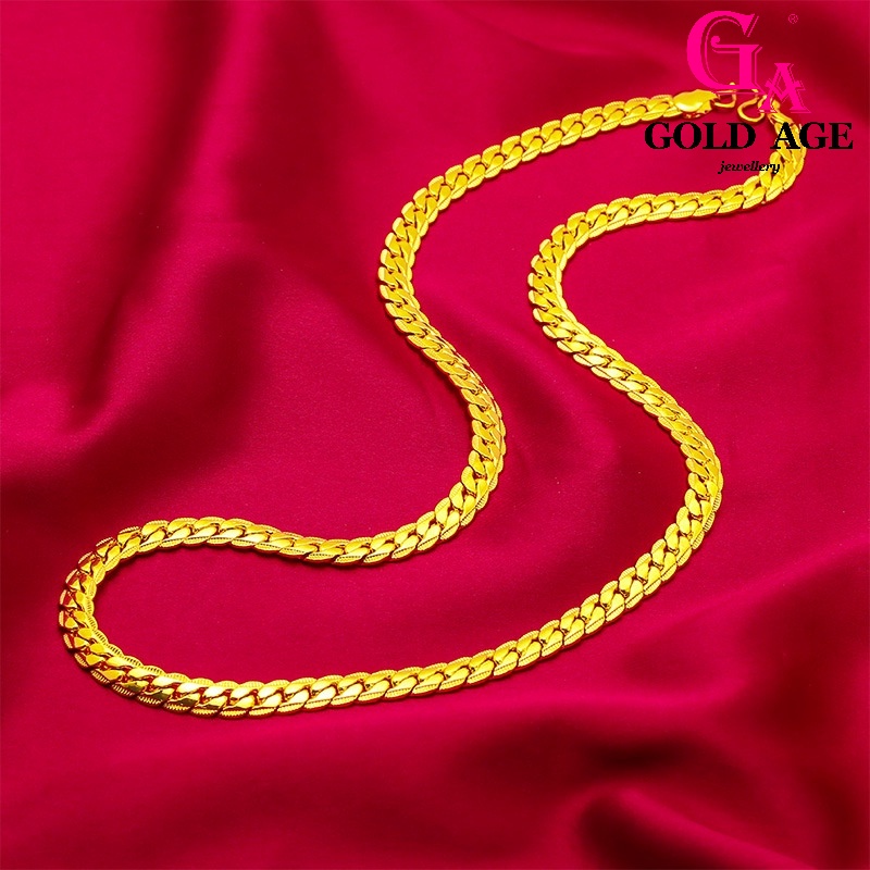 GA Jewelry Fashion Gold Plated Korean Centipede Flat Twist Men's ...