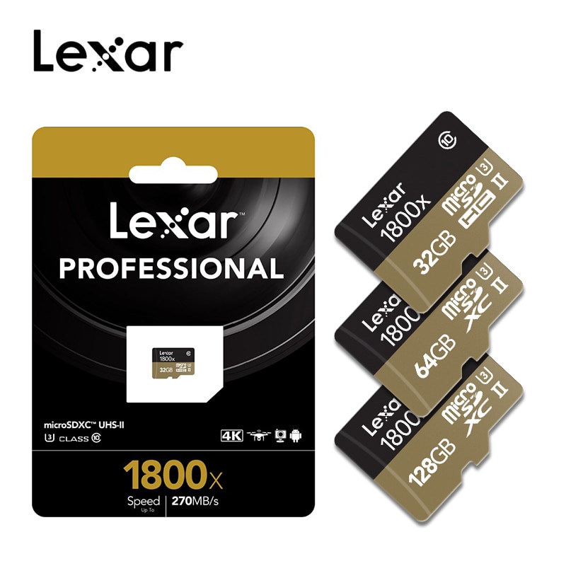 Lexar Professional 1800x microSDXC UHSII Micro SD Cards 64GB 32GB Up to 270MB/s V90 U3 Class 10