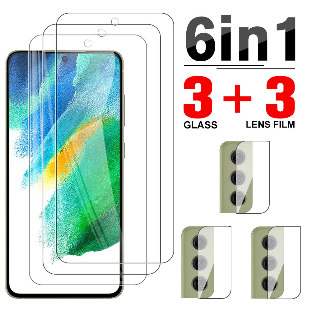 6in1 Tempered Glass For Samsung Galaxy S21 FE 5G S20 FE Screen
