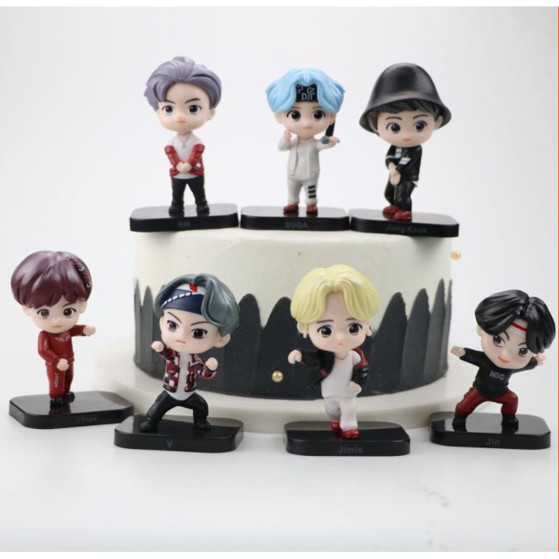 BTS Mini Doll Bangtan Boys Figurine Set 4th Gen BT21 Cake Topper ...