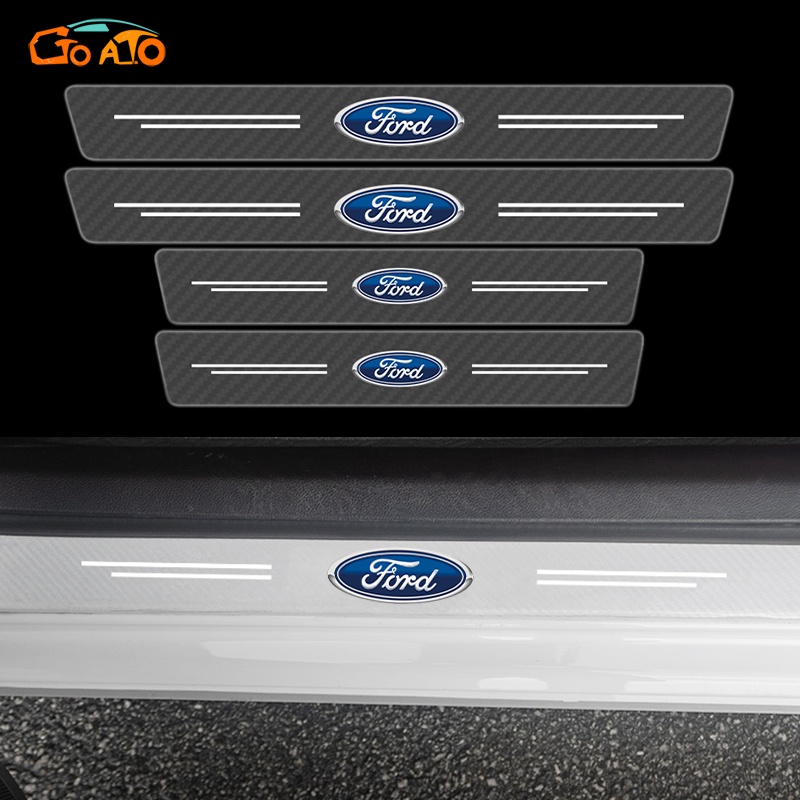 GTIOATO 4PCS Car Transparent Carbon Fiber Threshold Protector Auto Door ...