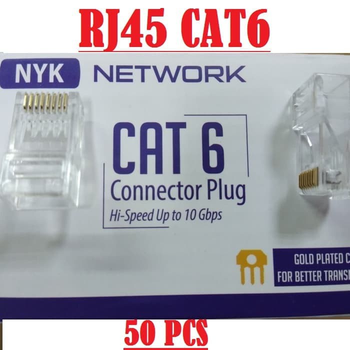 Original NYK RJ45 Lan Cat6 Connector - RJ45 Cat6 Connector | Shopee ...