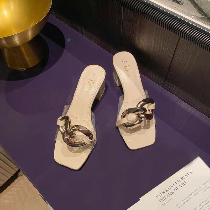 JK COD 558-7 Chain style classy heels sandals for women | Shopee ...