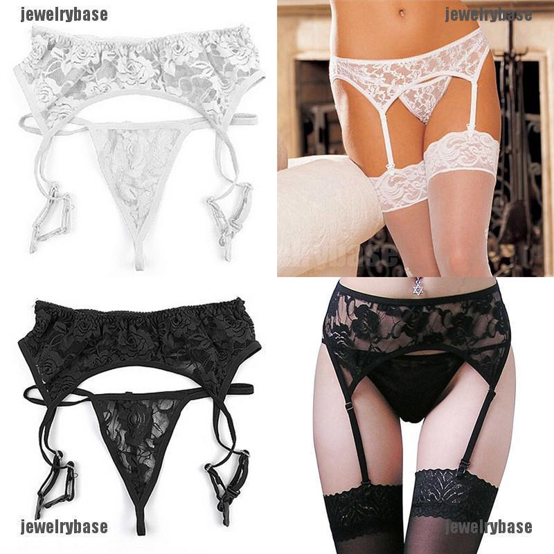 Women's Sexy Lingerie Set With Garter Belt, Thigh-high Stockings, Bra, And  G-string