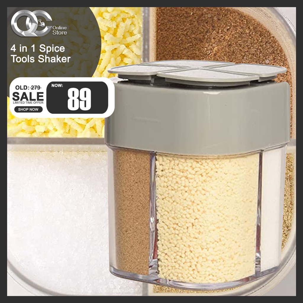 Salt and Pepper Shaker 4 in 1 Empty Spice Dispenser with Multi Holes