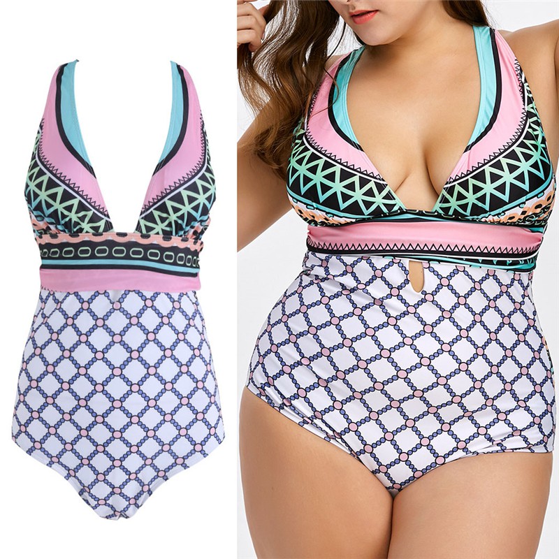 Sexy Women Swimwear One Piece Swimsuit Monokini Push Up Padded Bathing Plus Size Shopee 