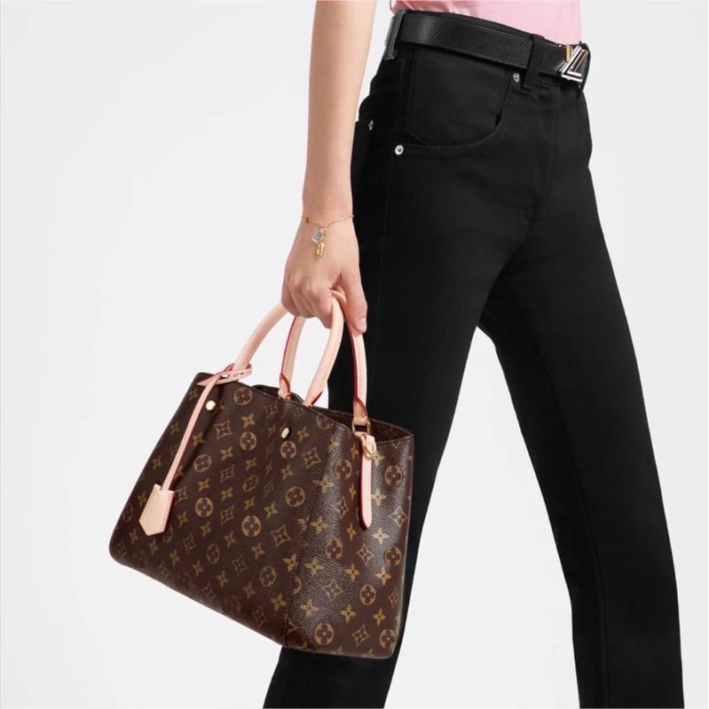 lv montaigne brown sling bag onhand