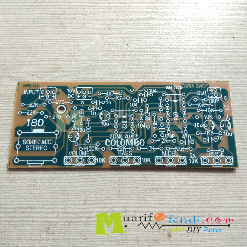 Pcb Tone Control MONO APEX Input Balance 180M 3way TOA Stereo Socket ...