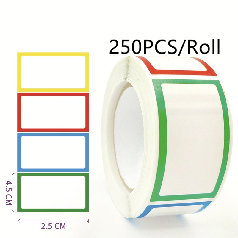 250Pcs/Roll Colorful Blank Handwritten Name Tag Stickers Personalized ...