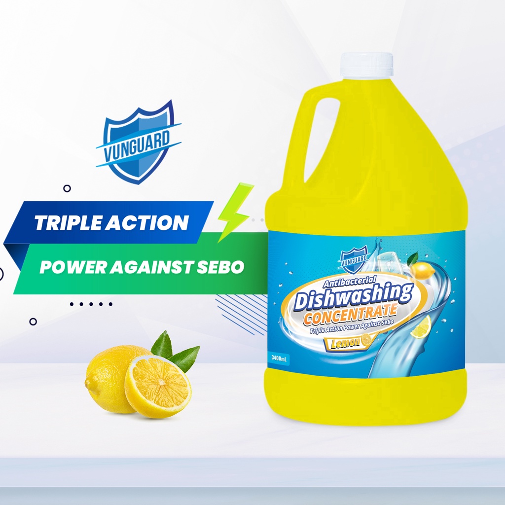 VUNGUARD 10X CONCENTRATED DISHWASHING LIQUID - LEMON SCENT 1 GALLON ...