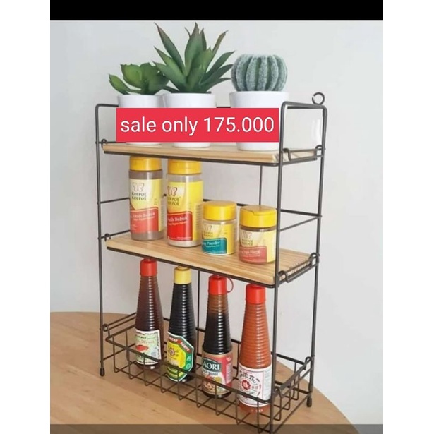 Informa milo 3-tier multi-purpose rack, kitchen rack, aesthetic spice ...