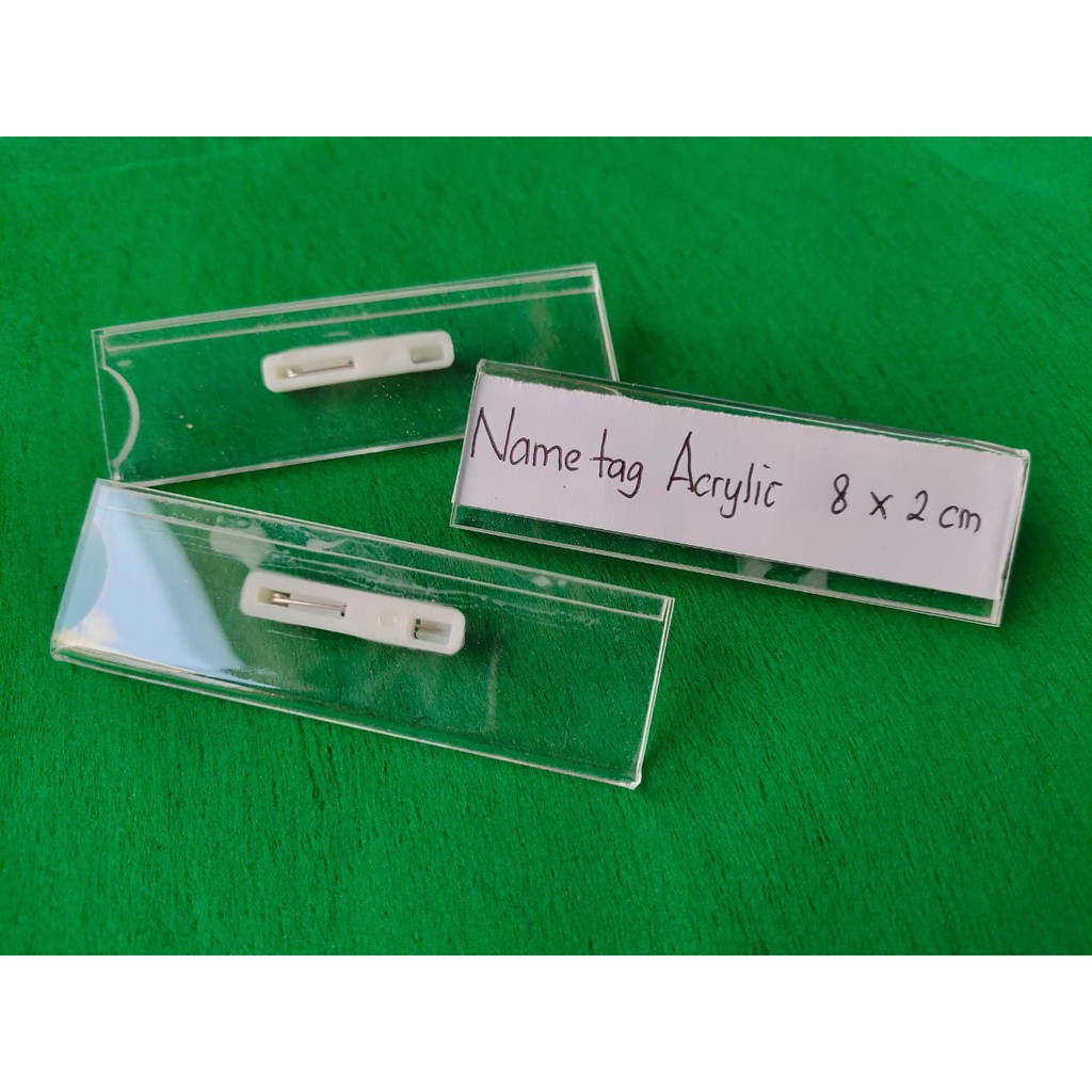 Name Tag Acrylic Pin Size 8x2 Cm Shopee Philippines