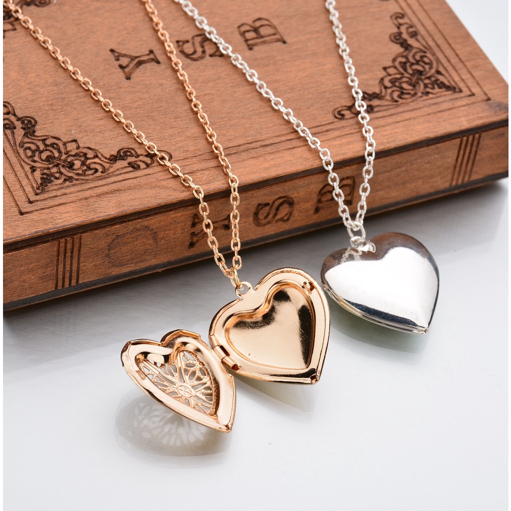 Gold Heart Friend Photo Picture Frame Locket Pendant Necklace Chain BF ...