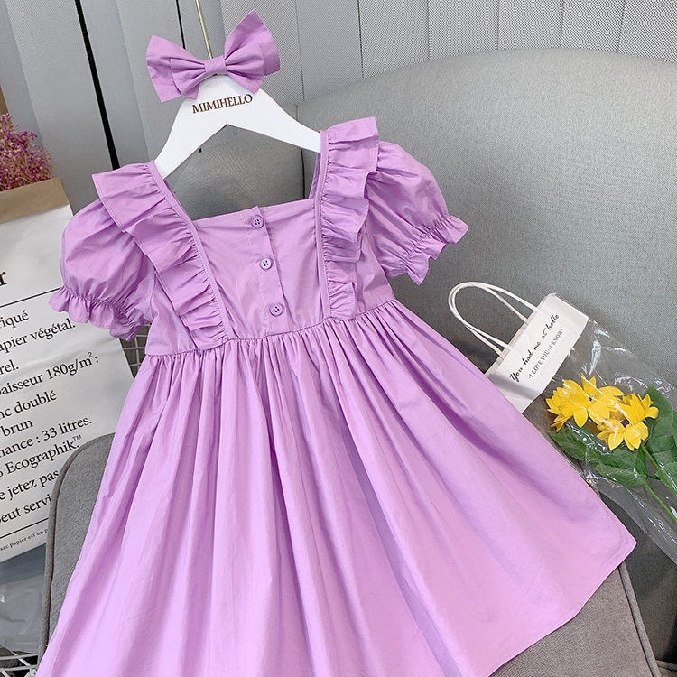 PPS Girls Cotton Tutu Dress With Puff Sleeve of Princess dress Purple ...