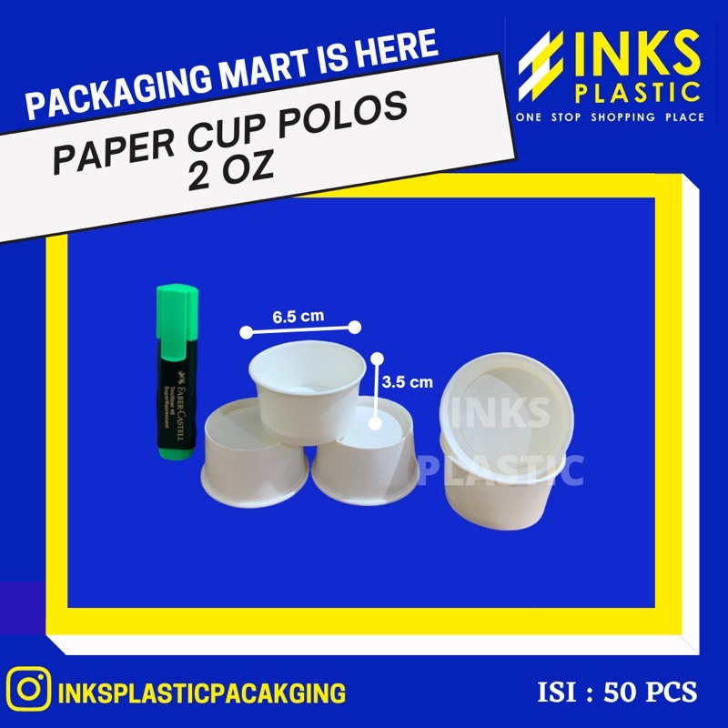 PUTIH White PLAIN PAPER CUP 2 OZ/PAPER ICE CREAM CUP/ICE CREAM CUP (50 ...