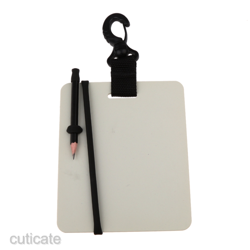 Scuba Diving Dive Underwater Writing Slate Board with Swivel Clip and