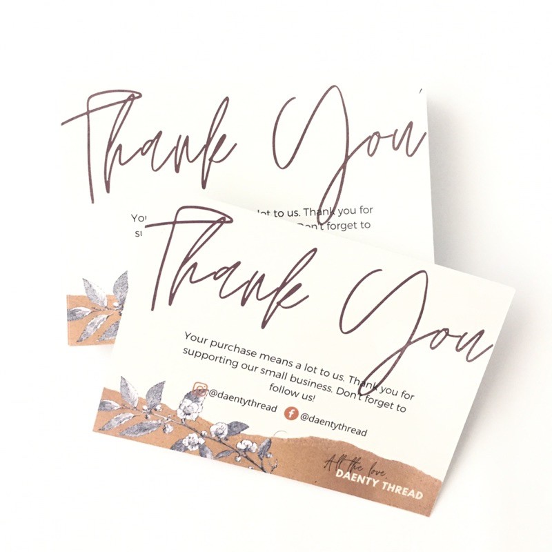 Thank you card / Business card 50pcs | Shopee Philippines