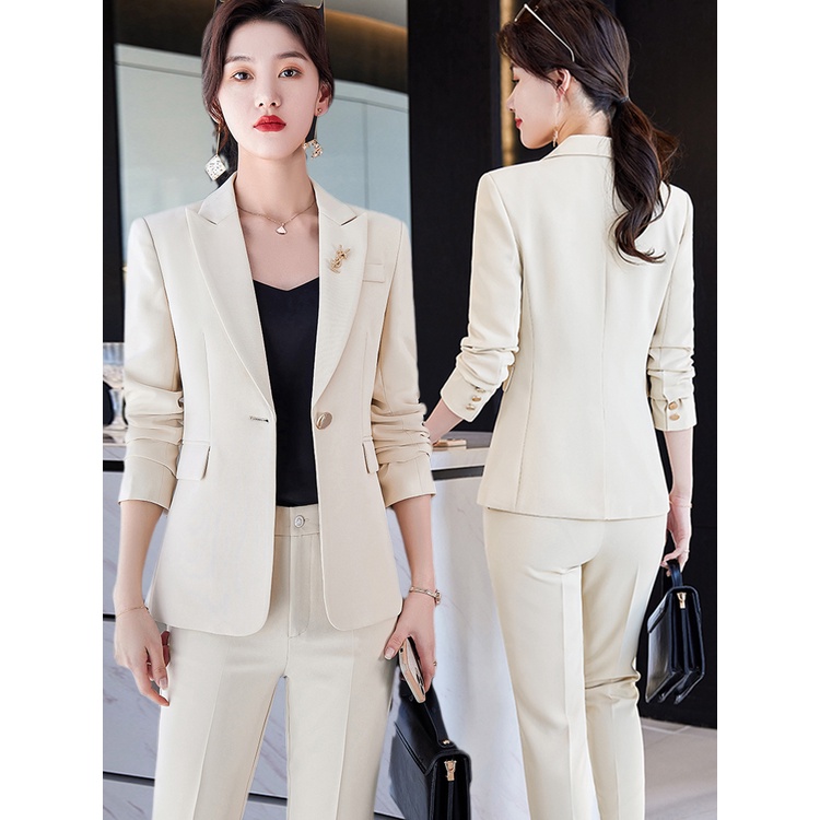 Beige Suit Jacket Women Spring Autumn Long-Sleeved New Style Classy ...