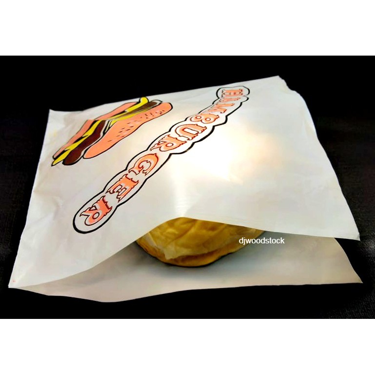 PRINTED BURGER / SANDWICH WRAPPER 100pcs Plastic Material | Shopee ...