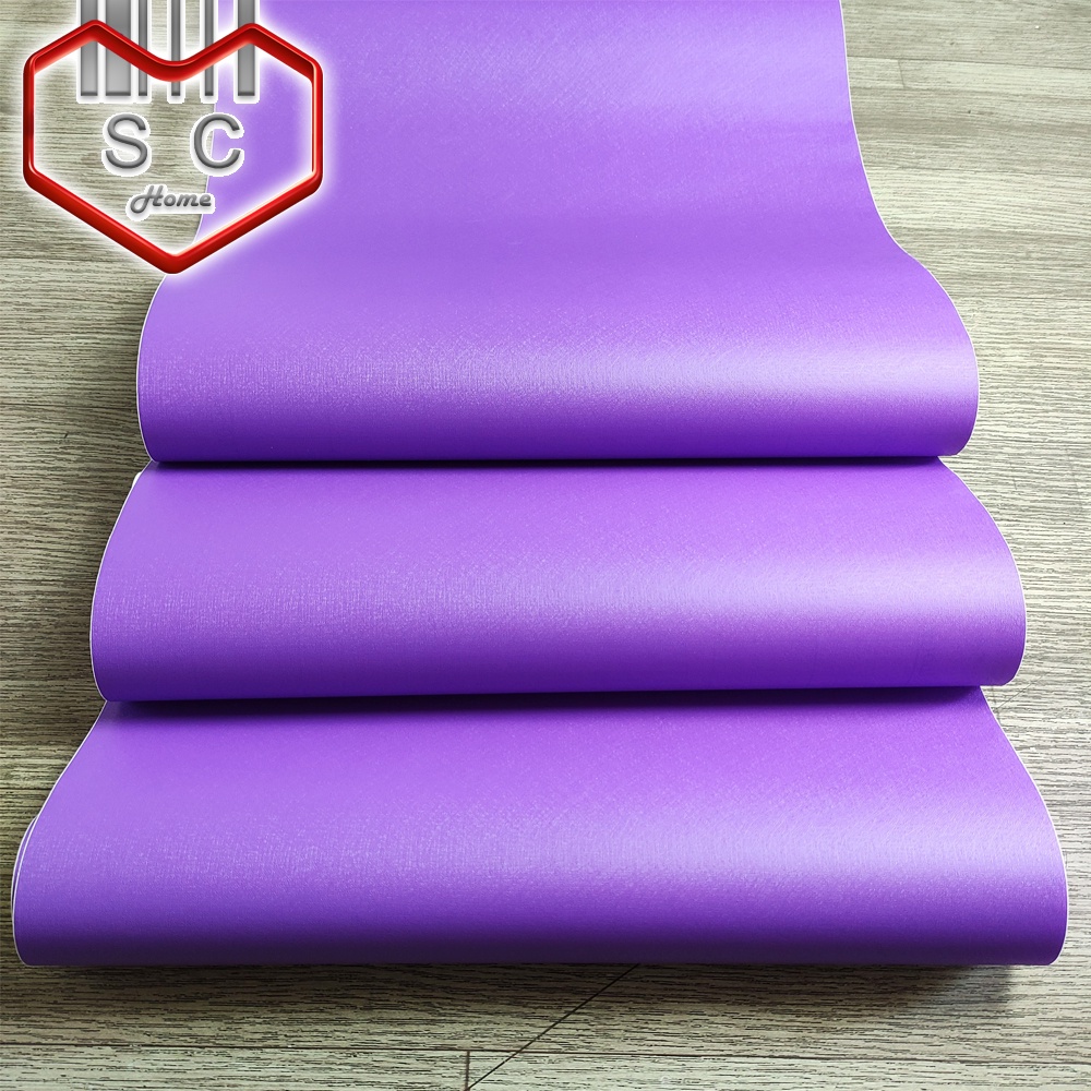 Wallpaper SOLID VIOLET (45CM x 10M) Self Adhesive Plain Textured Accent ...