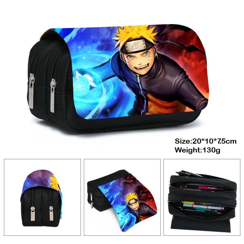 Naruto Anime Pencil Case Student Study Stationery Box Kakashi Uchiha Sasuke Uchiha Itachi