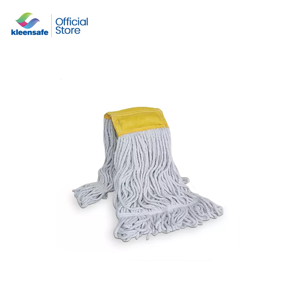 Kleensafe Mop Head 400g White Wideband Tube Loop Ends Replacement