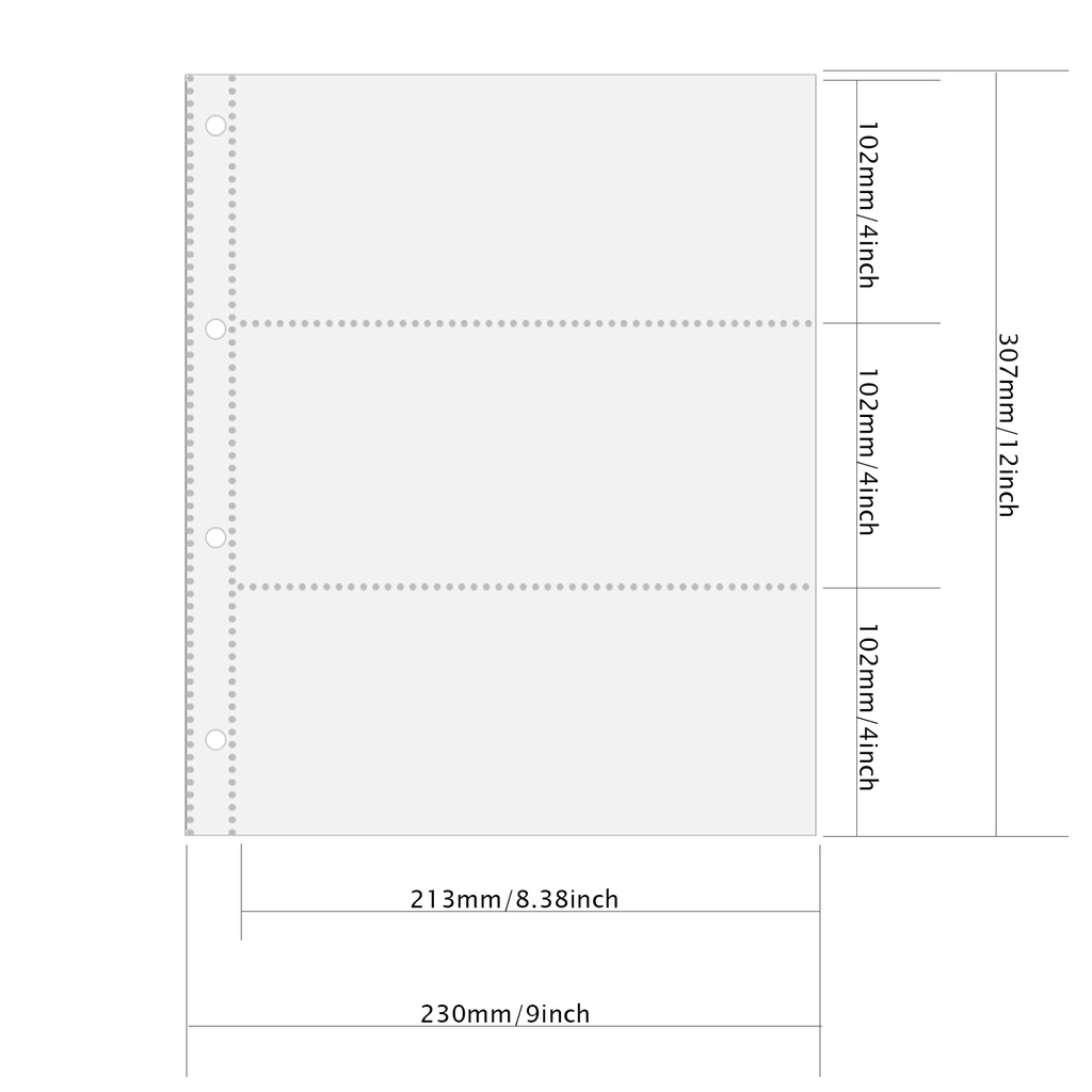 PLRBOK 10pcs A4 4 Holes 1/2/3/4/6/8/10 Pockets Sleeves Gaming Trading