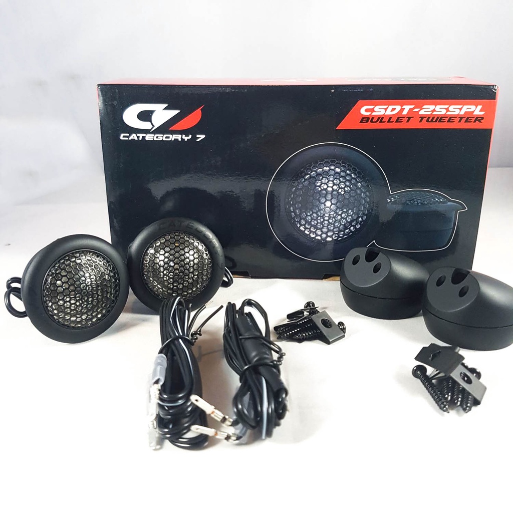Category 7 DOME TWEETER CSDT25SPL CAR DOOR TWEETER PAIR 2PCS WITH POD