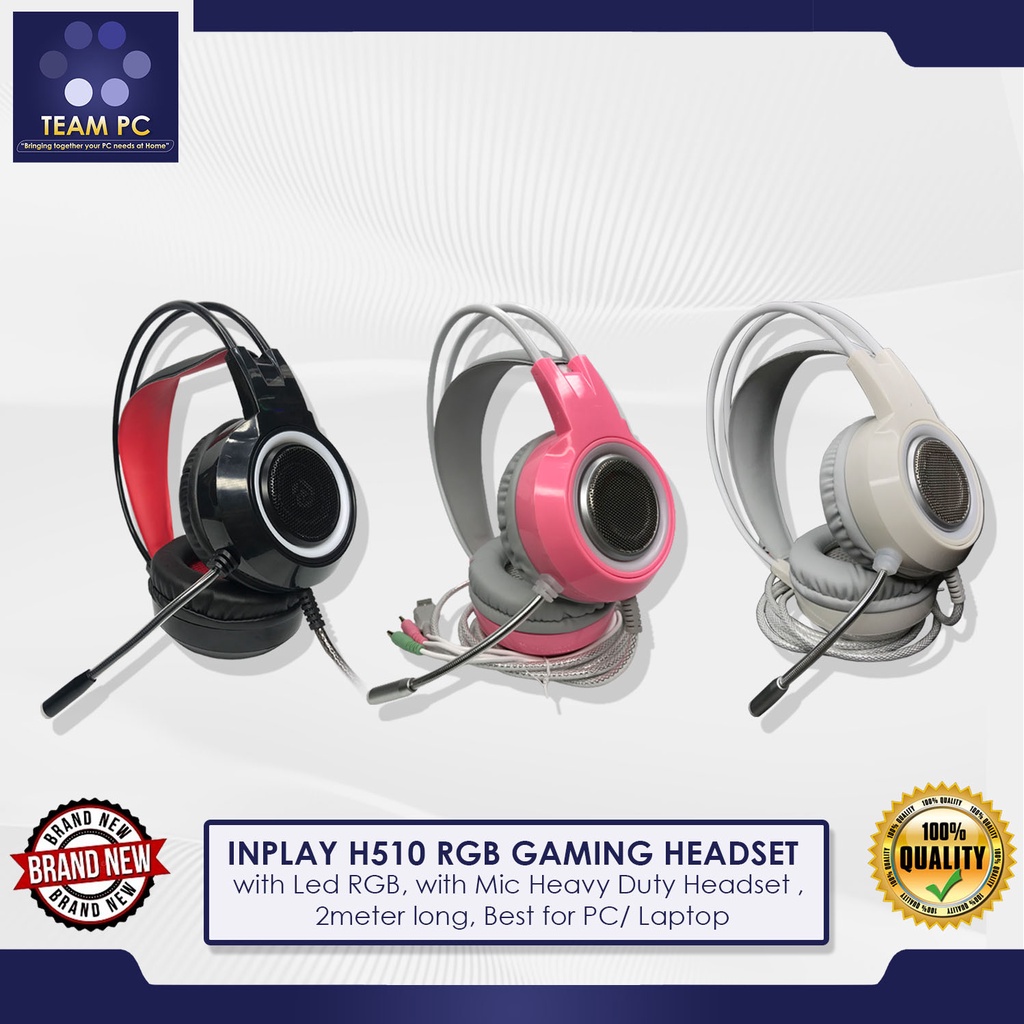 Inplay H510 Rgb Gaming Headset With Led Rgb With Mic Heavy Duty Headset 2meter Long Best For