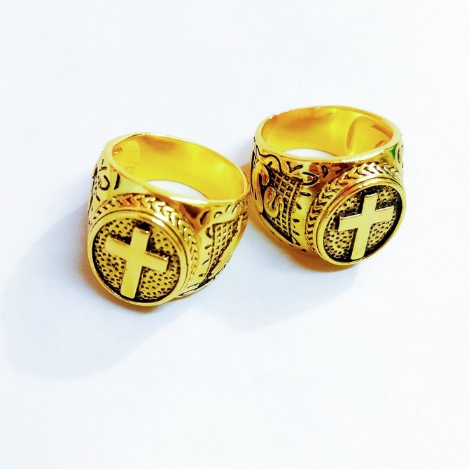 Retro Ring For Men Bangkok Cross Ring For Men Religious Ring Amulet ...