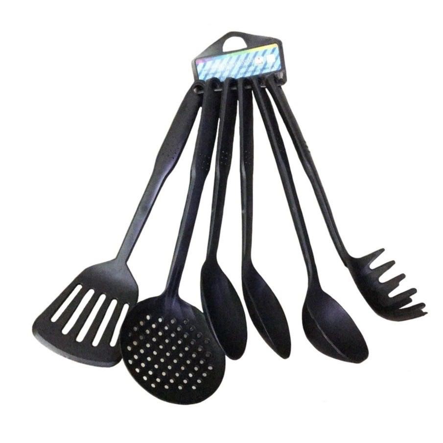 6piece Plastic Kitchen Cooking Utensils (Black) Shopee Philippines