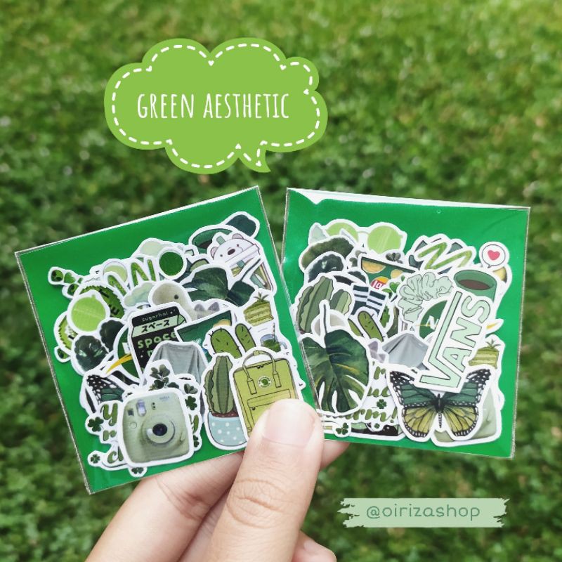 Tumblr Hp Sticker Green Aesthetic Sticker Pack A6 Cutting Sticker Shopee Philippines