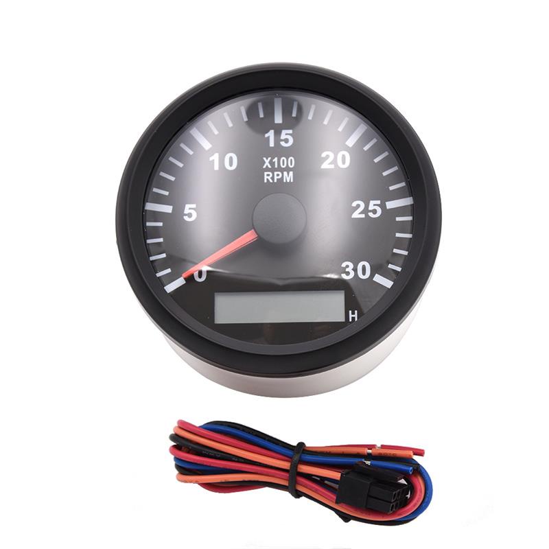 85mm Tachometer 3000RPM With Hour meter Truck Car Boat Diesel Engine ...