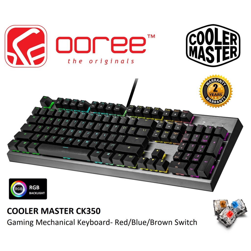 COOLER MASTER CK350 CK-350 WIRED USB GAMING MECHANICAL KEYBOARD RGB ...