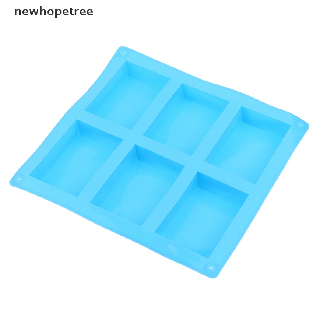 NTPH 6 Cavity Square Plain Soaps Mold Rectangle DIY Handmade Soap Form