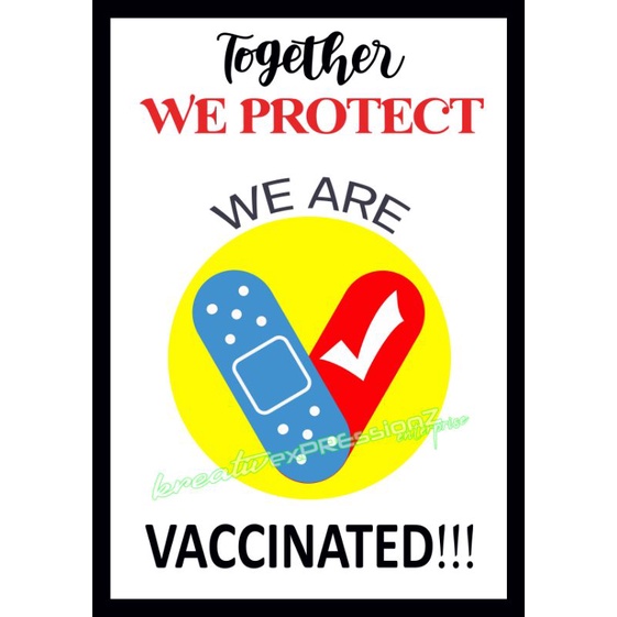We Are Vaccinated Sign / Signage, Laminated A4 Size | Shopee Philippines